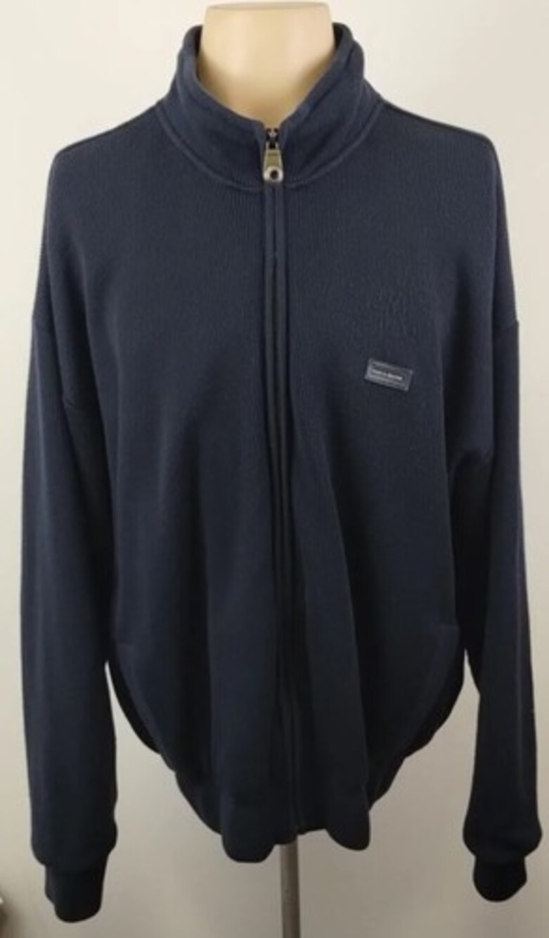 Paul & Shark Yachting Typhoon 20000 Men Navy Full Zip Up Sweater Coat Size Large